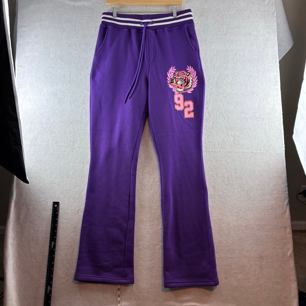 Original Fables Y2K Royal Purple Sweatpants 92 Tiger NWOT Pockets SOFT Large